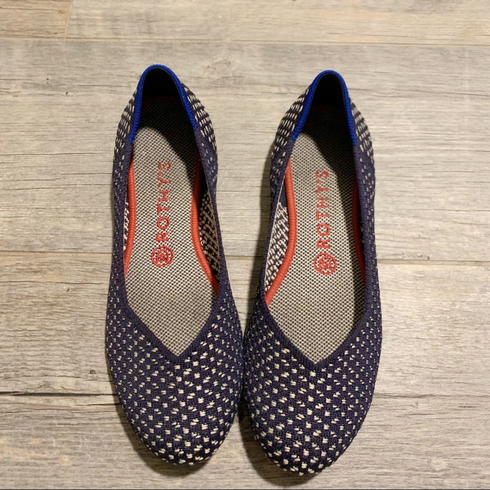 Rothys maritime navy honeycomb flats